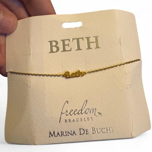 Marina De Buchi “Beth” Freedom Bracelet Gold Tone Adjustable Nickel-Free NWT - Picture 5 of 5